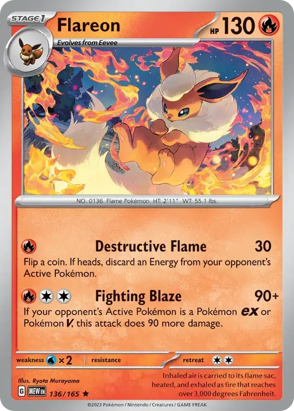 Flareon 136/165 Mew 151