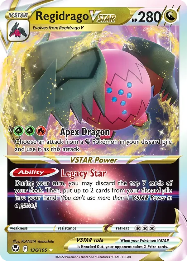Regidrago Vstar 136/195 Silver Tempest Rare Holo Vstar