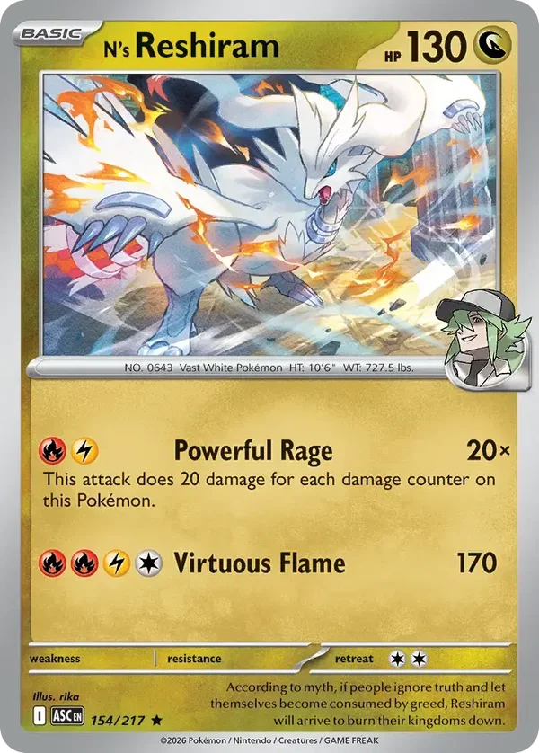 N’s Reshiram 154/217 Ascended Heroes