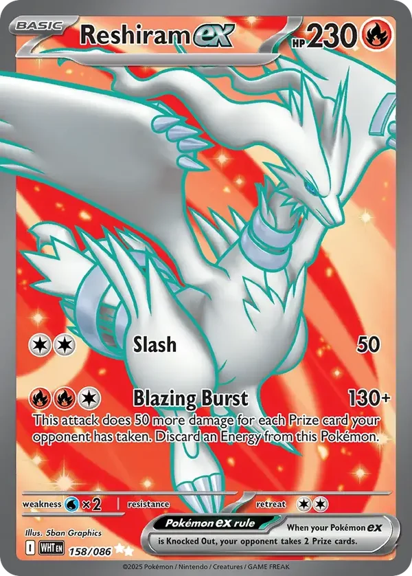 Reshiram EX 158/086 White Flare