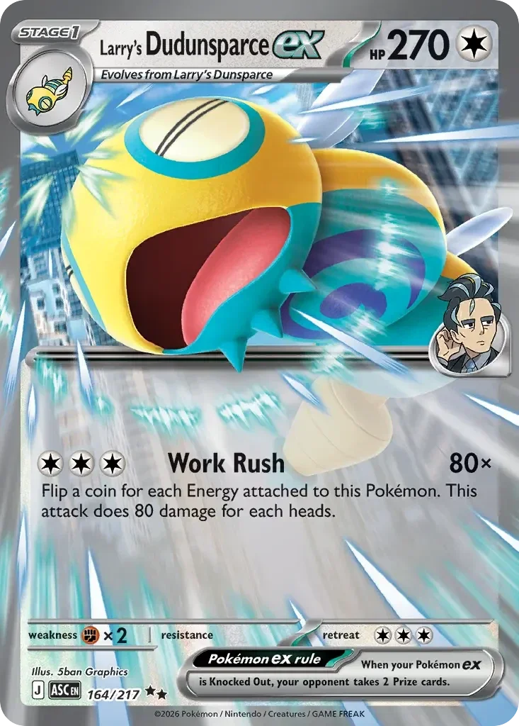 Larry’s Dudunsparce EX 164/217 Ascended Heroes