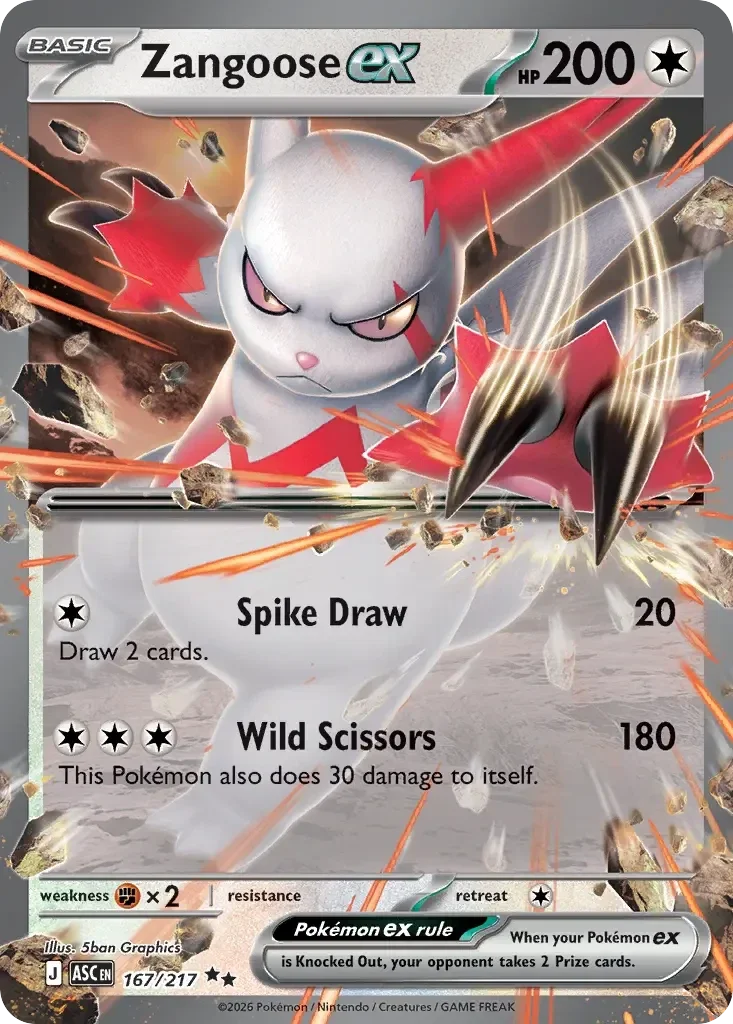 Zangoose EX 167/217 Ascended Heroes