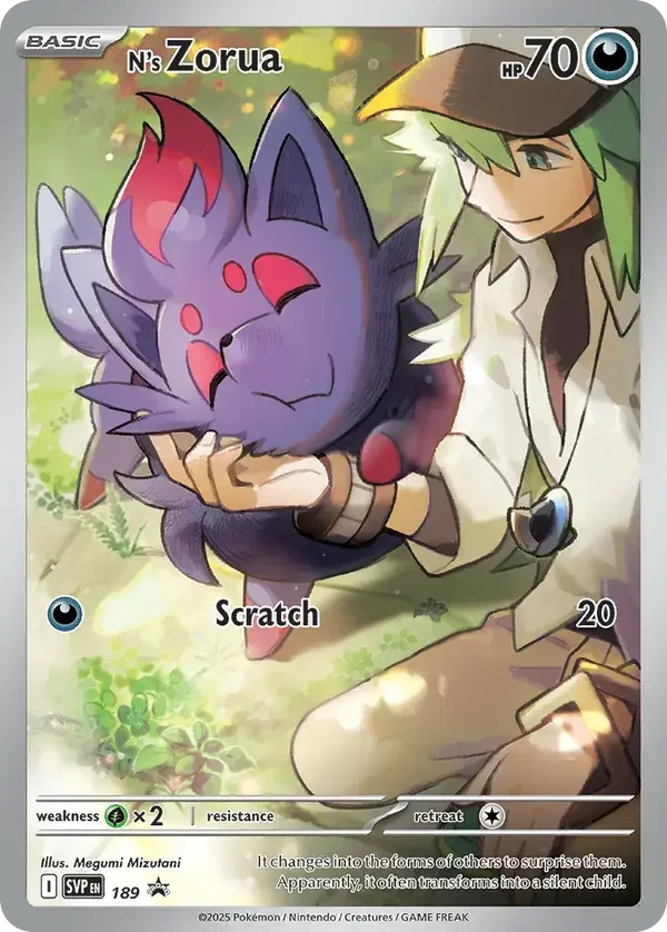 N’s Zorua 189 Mega Evolution Black Star Promo