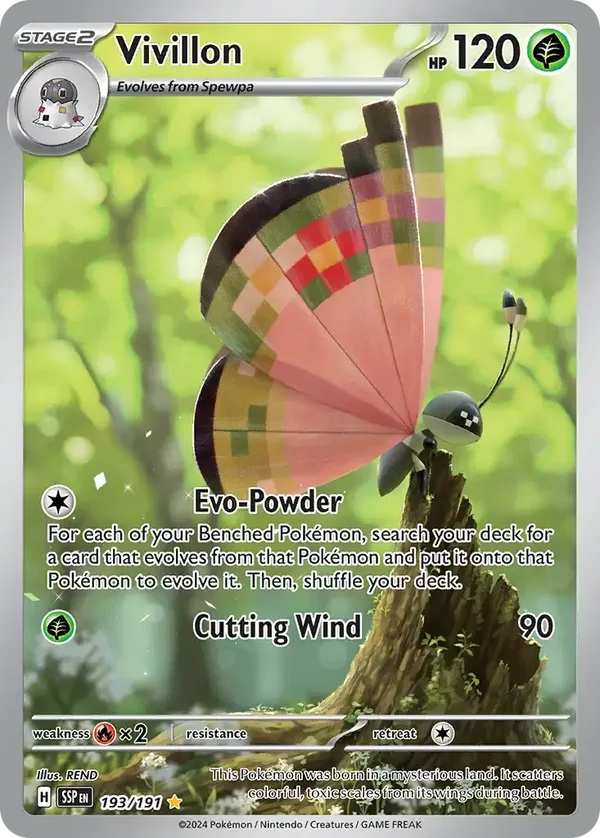 Vivillon 193/191 Surging Sparks Illustration Rare
