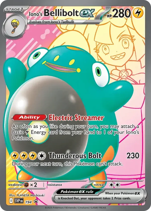 Bellibolt EX 194 Scarlet and Violet Black Star Promo