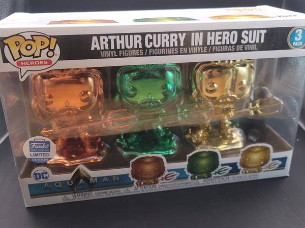 Arthur Curry in Hero Suit 3 Pack Aquaman Funko POP