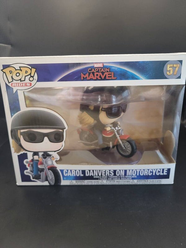 Carol Danvers on Motorcycle 57 Captain Marvel BobbleHead