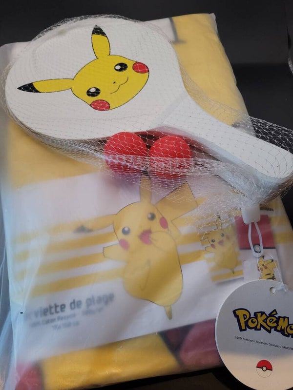 Pokemon Set met Handdoek en Strandracket