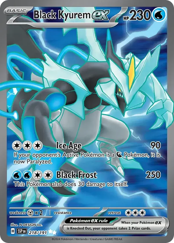 Black Kyurem EX 218/191 Surging Sparks Ultra Rare