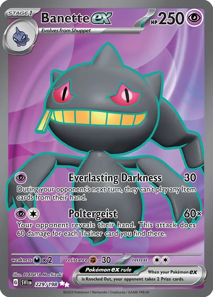 Banette EX 229/198 Ultra Rare Scarlet and Violet