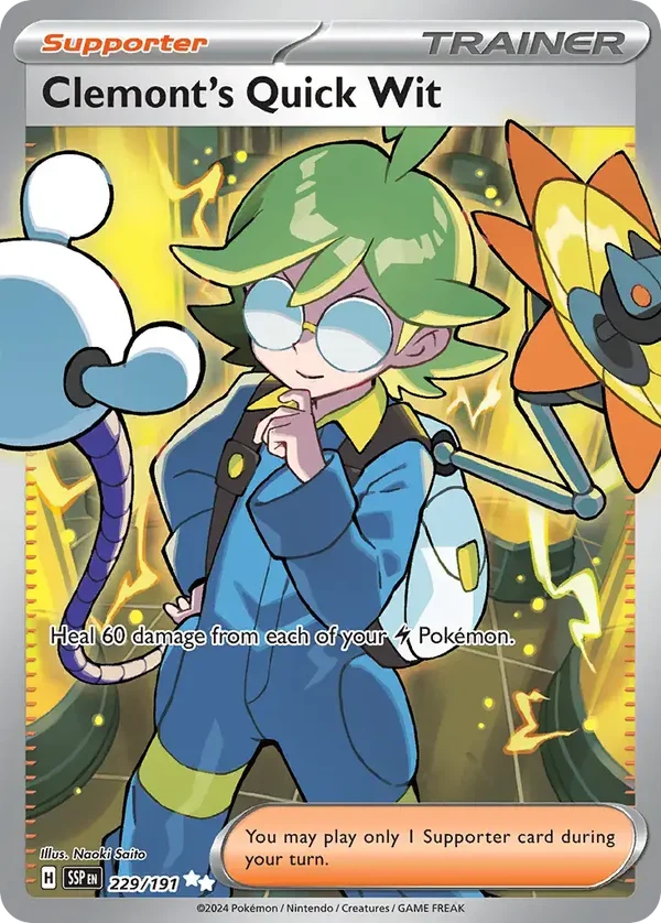 Clemont’s Quick Wit 229/191 Surging Sparks Ultra Rare