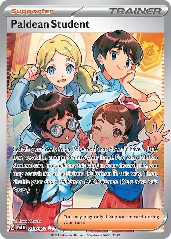 Paldean Student 230/091 Full Art Paldean Fates