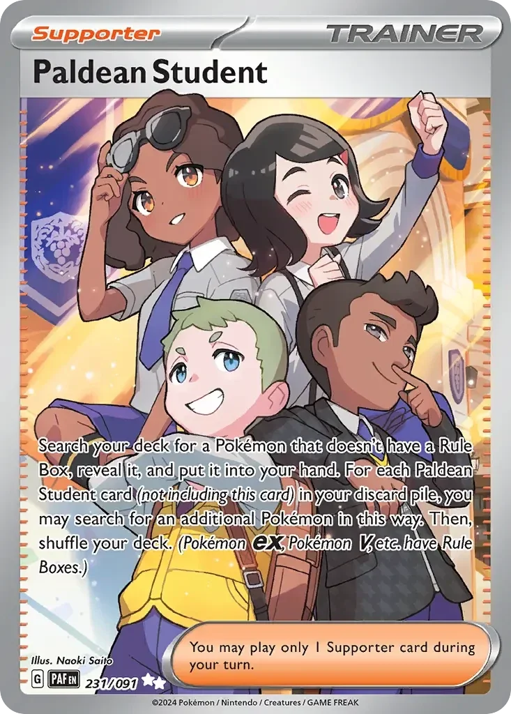 Paldean Student 231/091 Full Art Paldean Fates