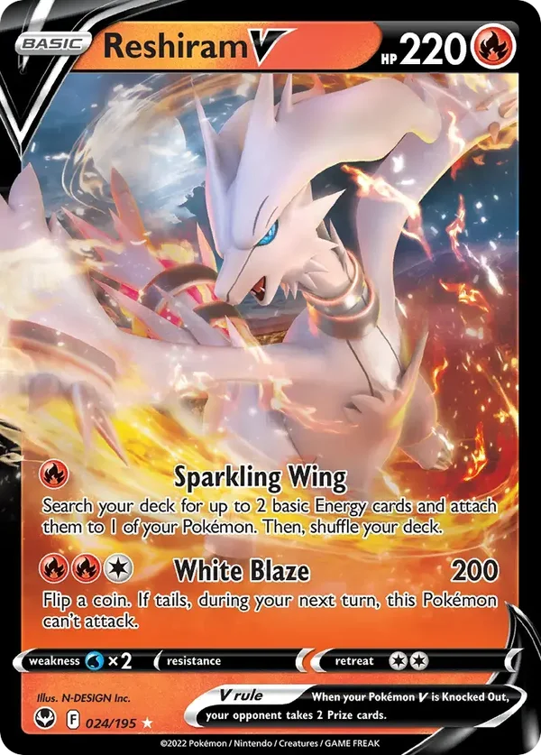 Reshiram V 024/195 Silver Tempest Rare Holo V