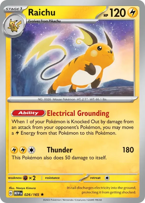 Raichu 026/165 Mew 151