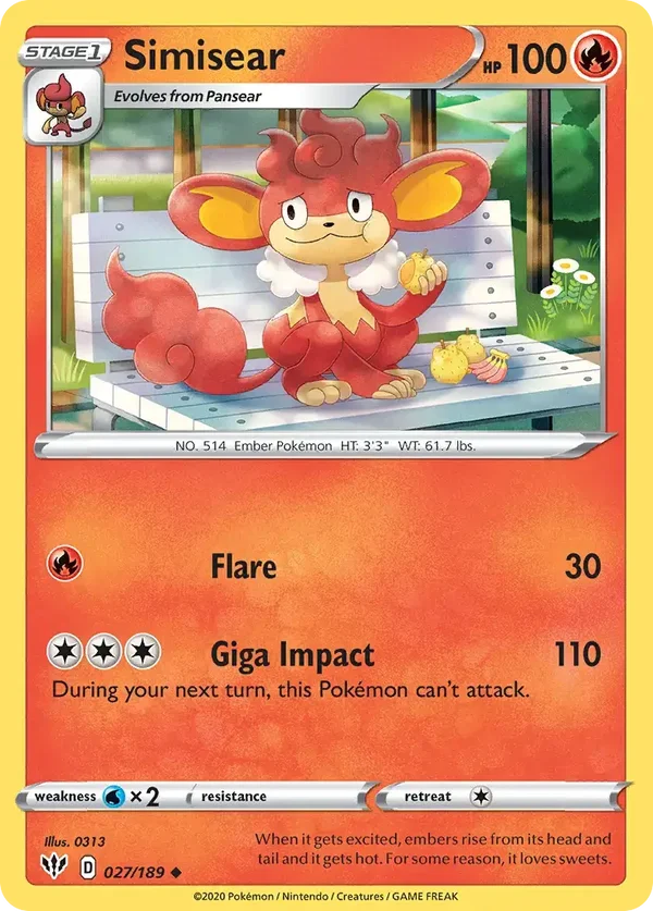 Simisear 027/189 Darkness Ablaze