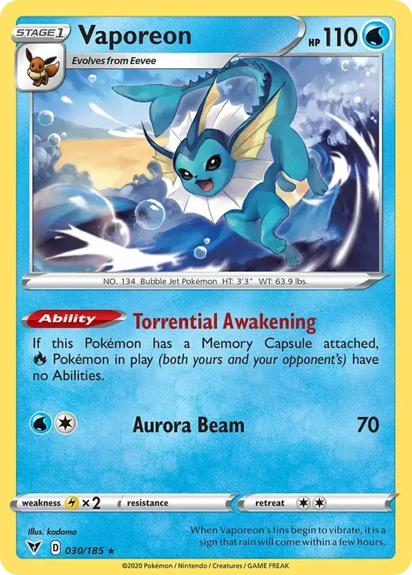 Vaporeon 030/185 Vivid Voltage