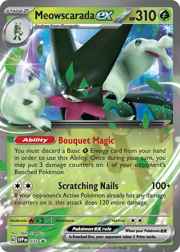 Meowscarada EX 033 Scarlet & Violet Black Star Promo