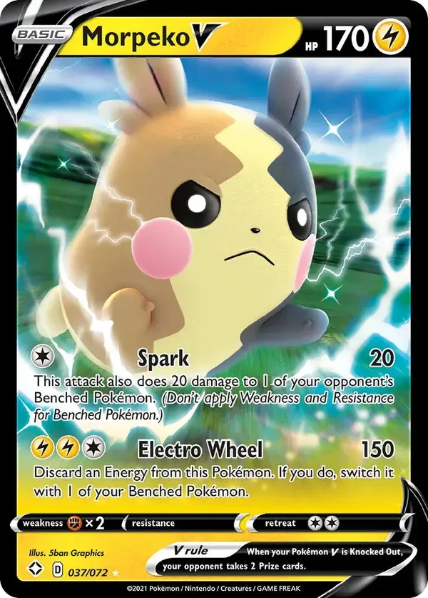 Morpeko V 037/072 Shining Fates Rare Holo V