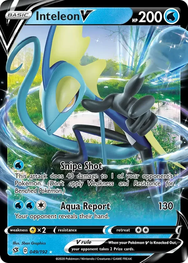 Inteleon V 049/192 Rebel Clash Rare Holo V