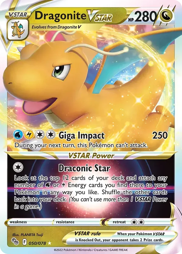 Dragonite Vstar 050/078 Pokemon GO Rare Holo Vstar