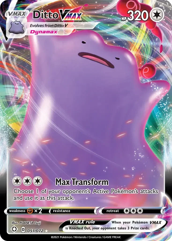 Ditto Vmax 051/072 Shining Fates Rare Holo Vmax