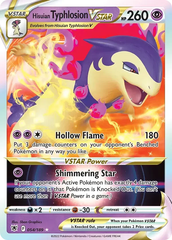 Hisuian Typhlosion Vstar 054/189 Astral Radiance Rare Holo Vstar