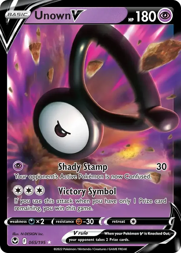 Unown V 065/195 Silver Tempest Rare Holo V