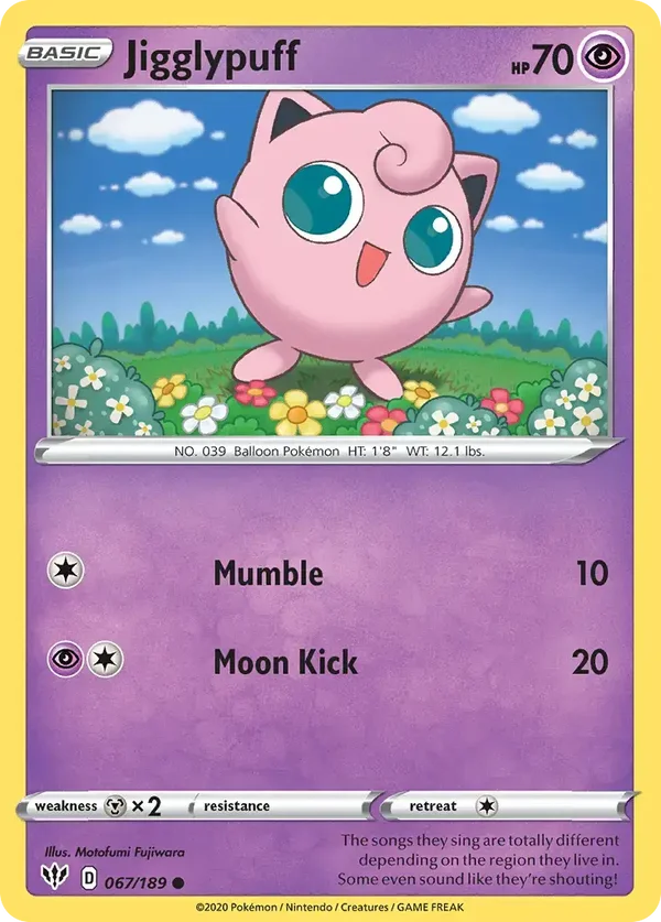 Jigglypuff 067/189 Darkness Ablaze