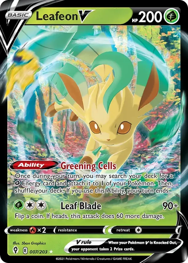 Leafeon V 007/203 Evolving Skies Rare Holo V