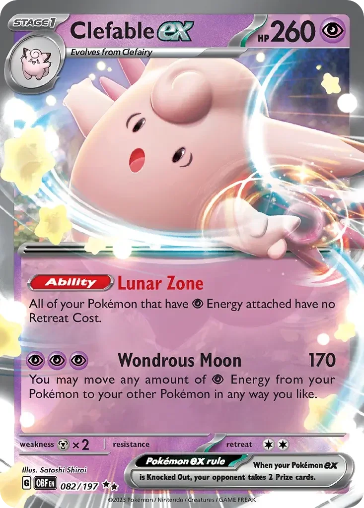 Clefable EX 082/197 Obsidian Flames Double Rare