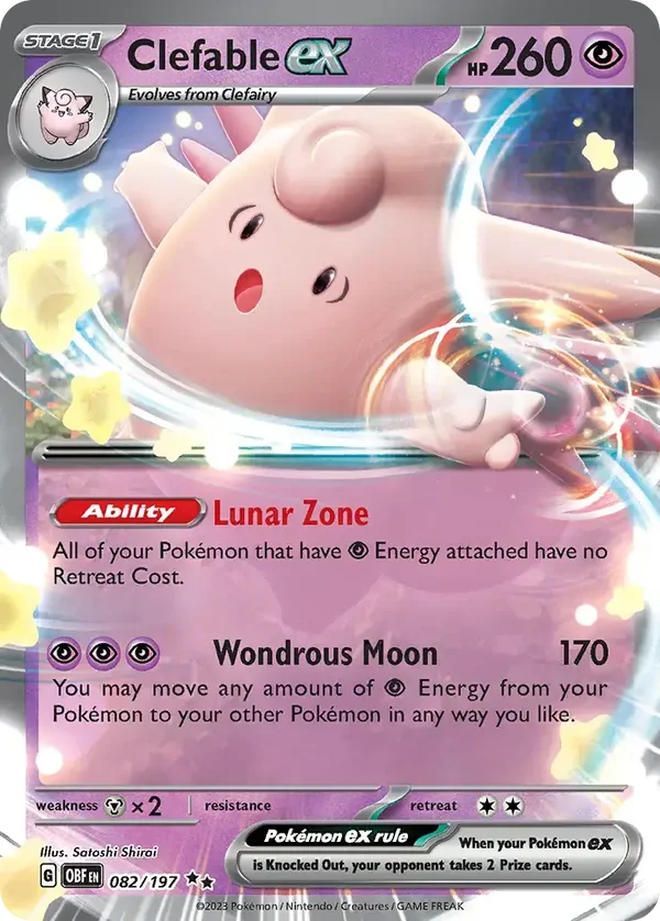 Clefable EX 082/197 Obsidian Flames Double Rare