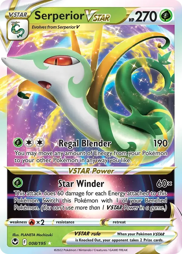 Serperior Vstar 008/195 Silver Tempest Rare Holo Vstar