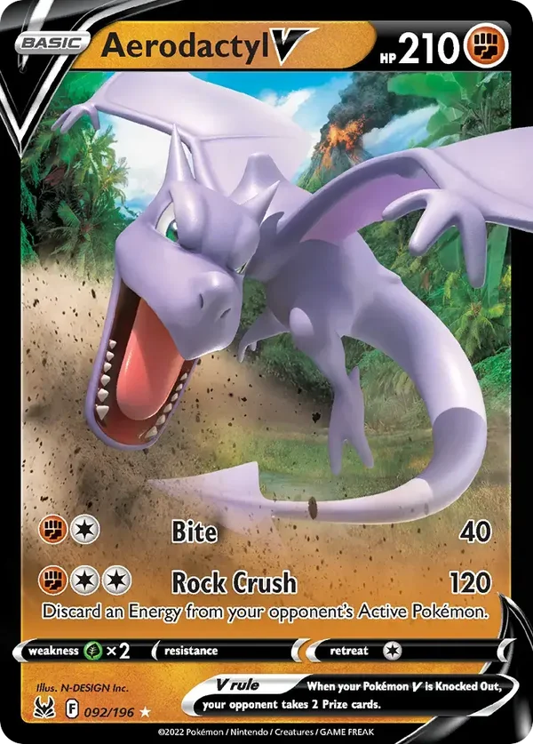 Aerodactyl V 092/196 Lost Origin Rare Holo V