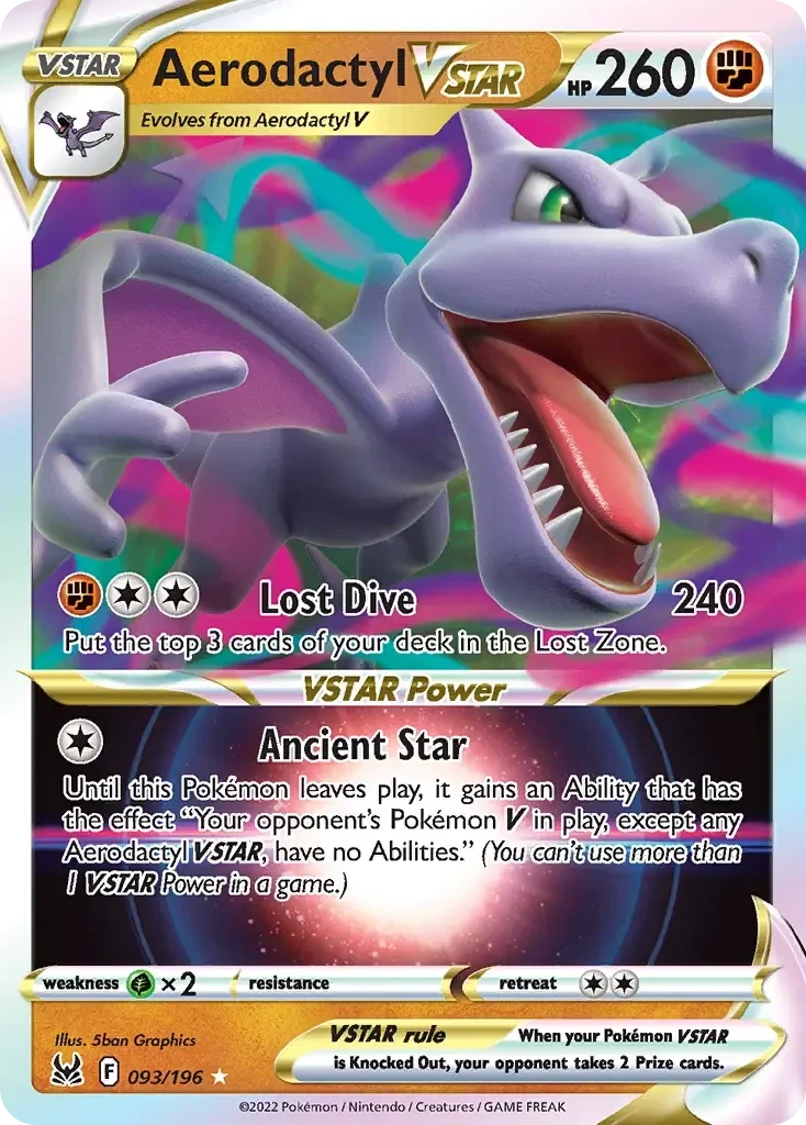Aerodactyl Vstar 093/196 Lost Origin Rare Holo VStar