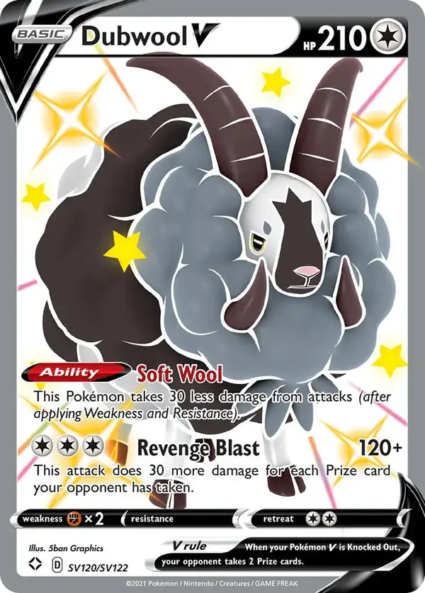 Dubwool V SV200/SV122 Shining Fates Shiny Fault Rare Holo V