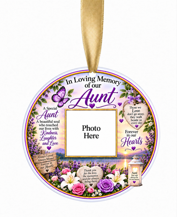 Aunt Memorial - Ceramic Round Ornament
