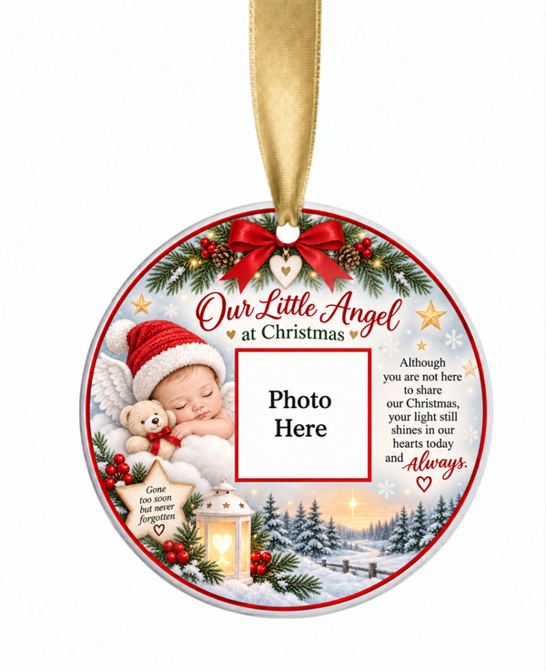 Baby Christmas Memorial - Ceramic Round Ornament