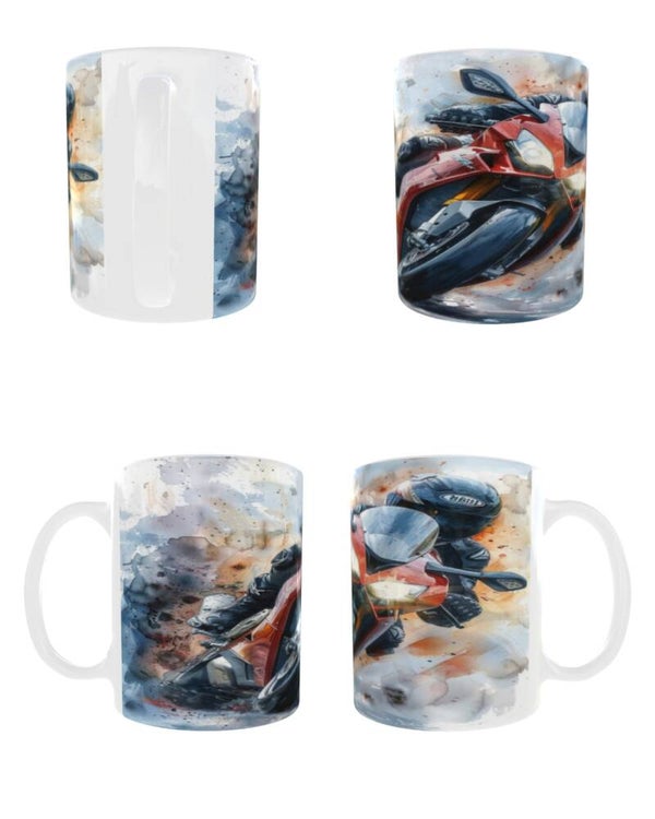 Watercolour Motirbikes - 11oz Mug