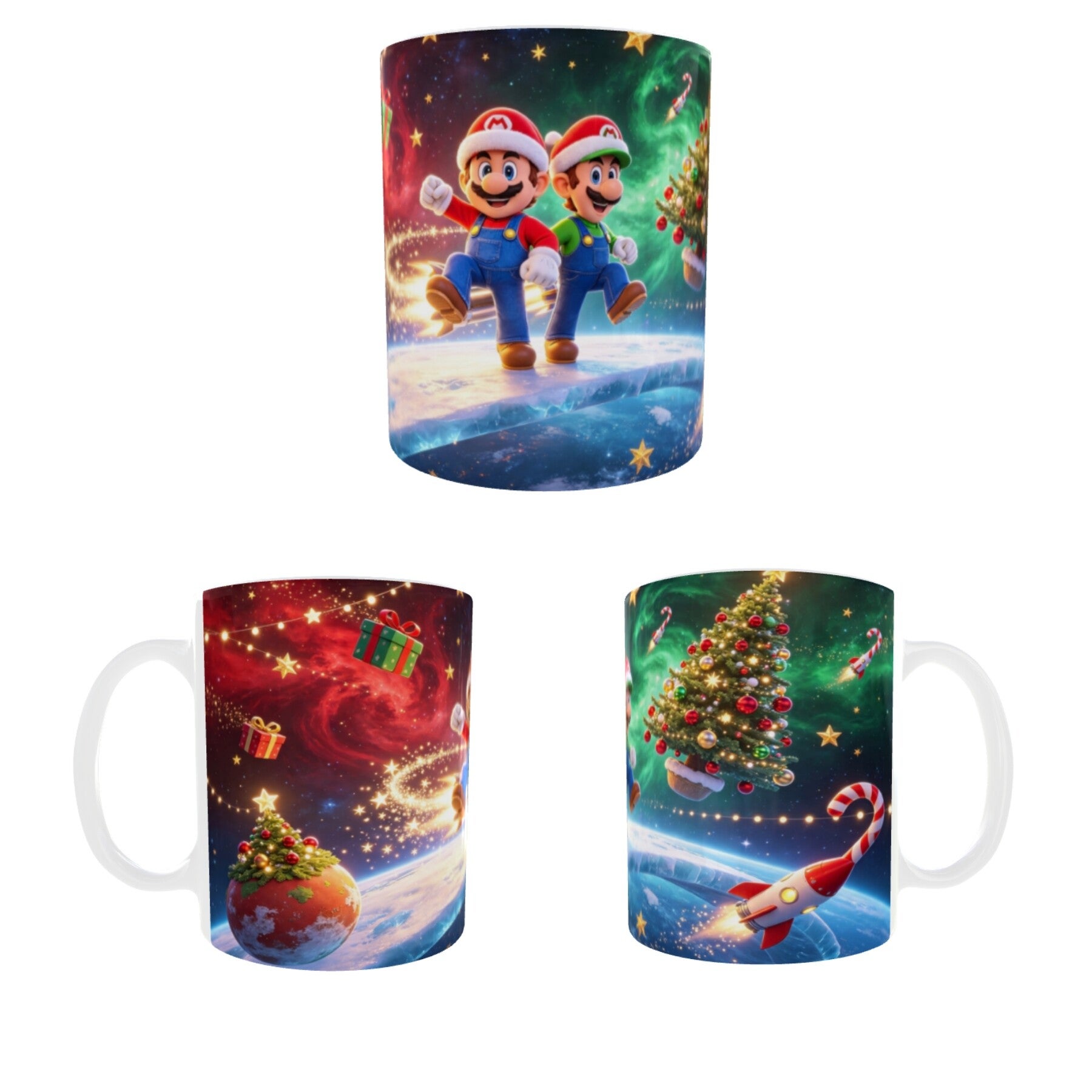 Christmas Super Mario Bros Galaxy- 11oz Mug