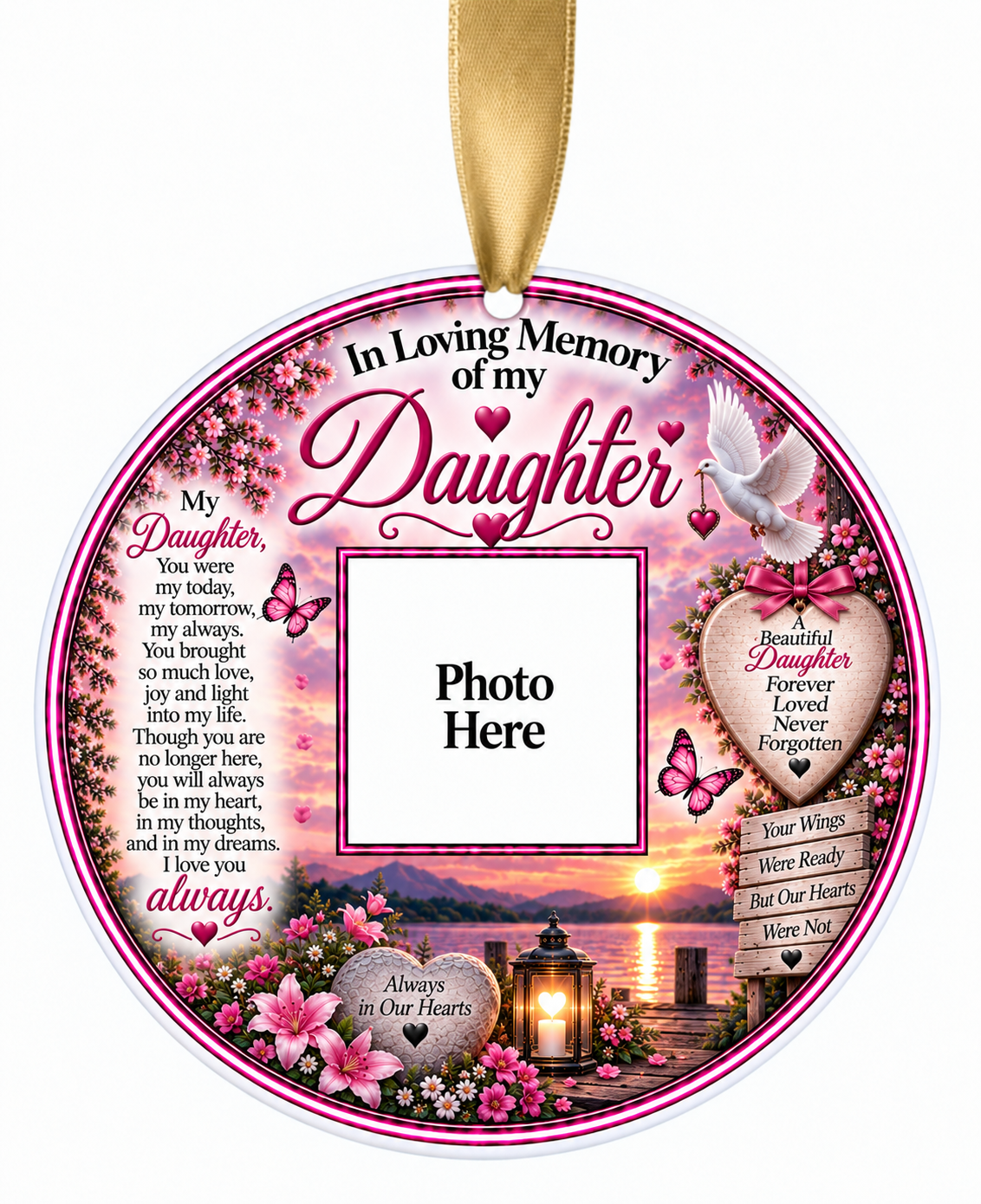 Daughter / Daughter In Law Memorial - Ceramic Round Ornament