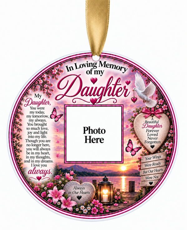 Daughter / Daughter In Law Memorial - Ceramic Round Ornament