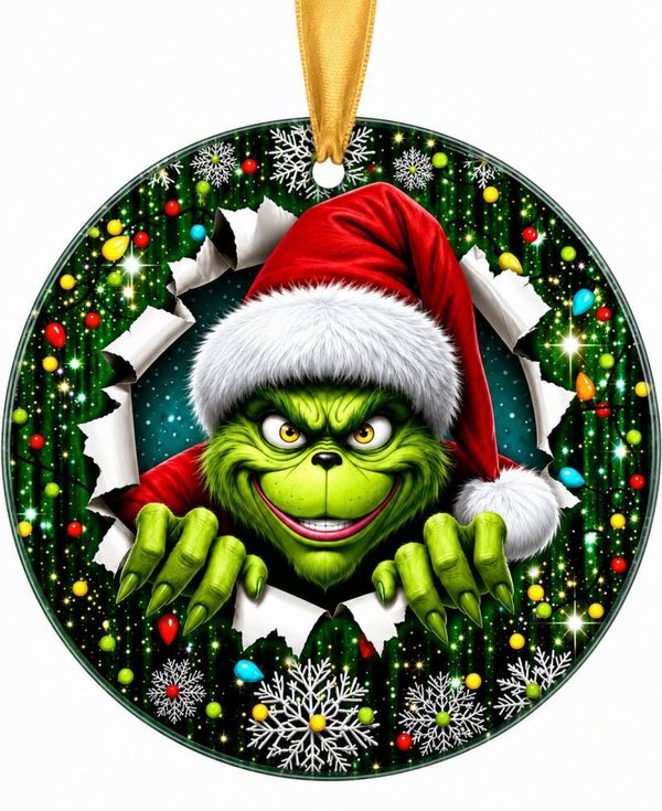 Grinch - Ceramic Round Ornament