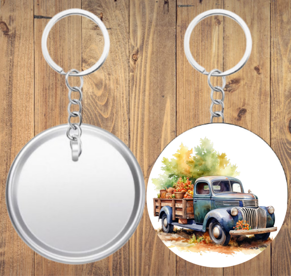Classic Cars Watercolour - Single Sided Keyring
