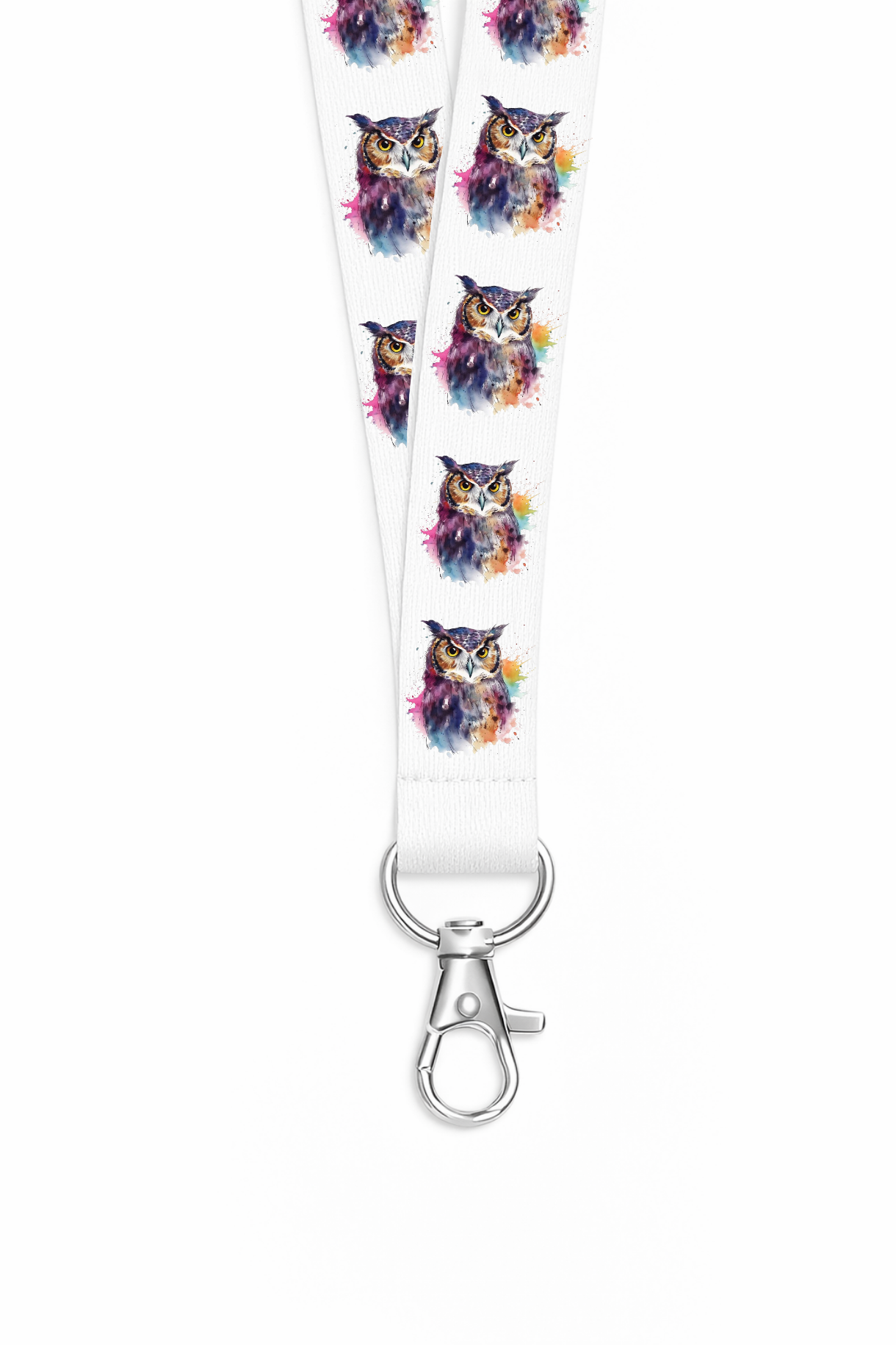Watercolour Owls - Lanyard