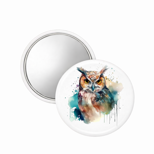 Watercolour Owls - Compact Mirror
