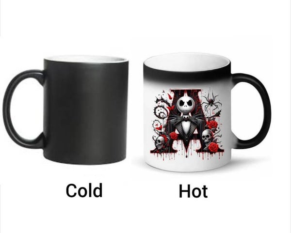 Black and red Letters Nightmare Before Christmas- 11oz Mug Colour Changing