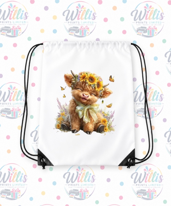 Highland Cow- Drawstring Bags