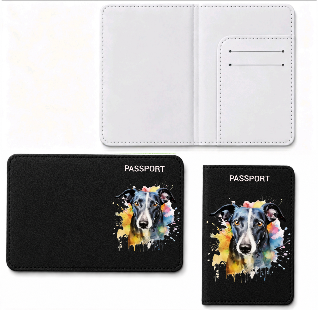 Watercolour Lurcher  - Passport Cover