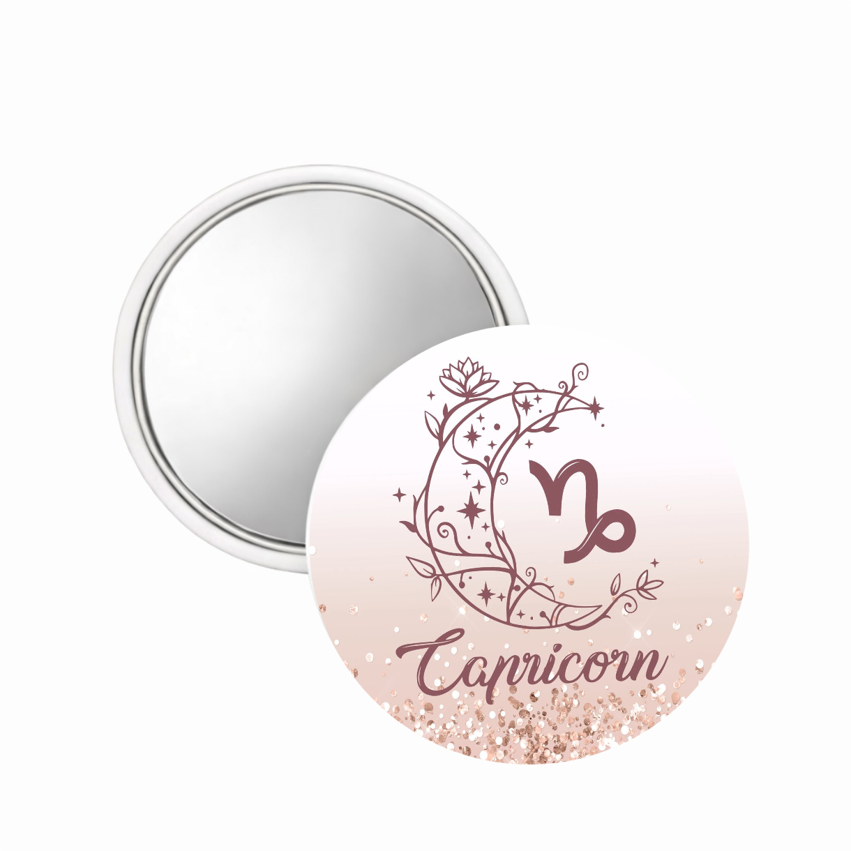 Zodiac Signs Pink - Compact Mirror